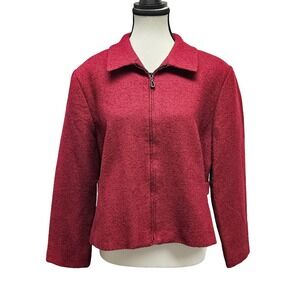 Vintage Pendleton Red Wool Zip Jacket Women's Medium 20" Pit-to-Pit Lined USA